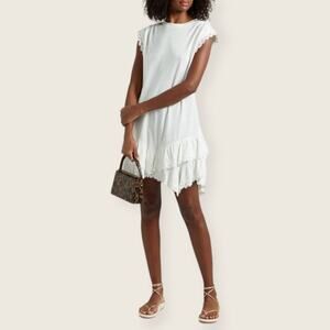NWOT | Derek Lam 10 Crosby | Sleeveless Ruffle Dress | White | Size Medium